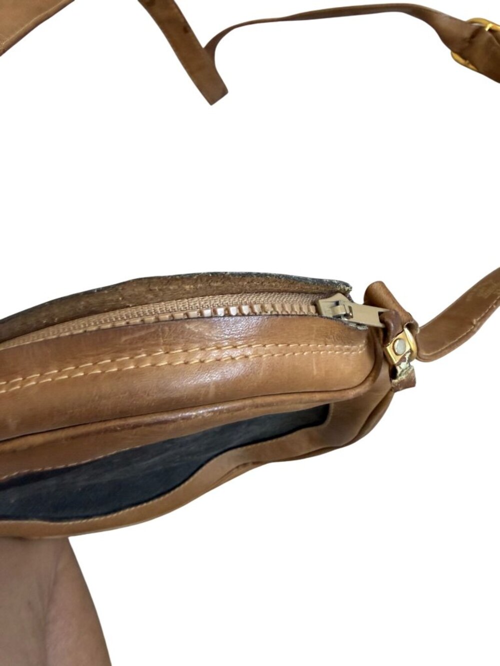 GUCCI Vintage Black Brown Leather Circle Crossbody Bag - Picture 10 of 16